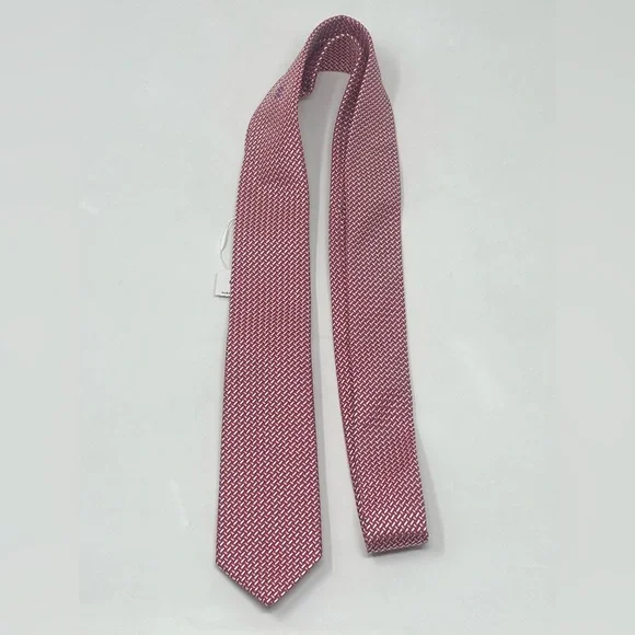 Vintage Chanel Men’s Tie Red Geometric Blue CC Logo Cotton Silk Italy - Picture 6 of 9